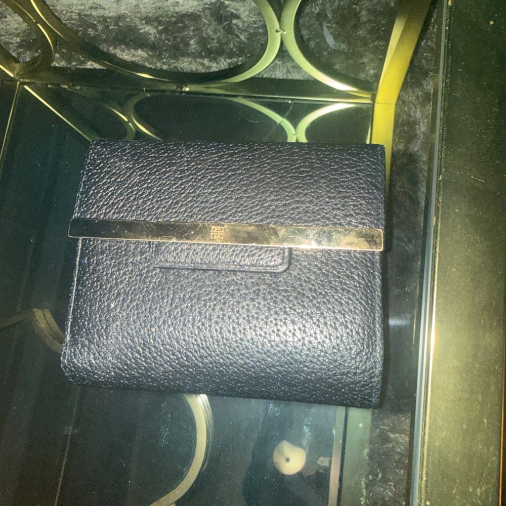 Givenchy Black Leather Wallet with Gold Accent